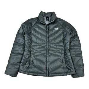 The North Face Aconcagua 550 Goose Down Puffer Gray Zip Jacket Women's Medium